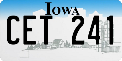 IA license plate CET241