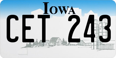 IA license plate CET243