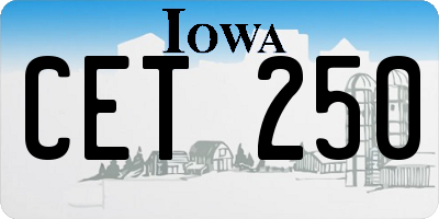 IA license plate CET250
