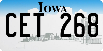 IA license plate CET268