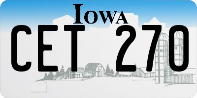 IA license plate CET270