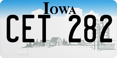 IA license plate CET282