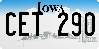 IA license plate CET290