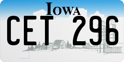 IA license plate CET296