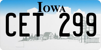 IA license plate CET299