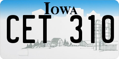 IA license plate CET310