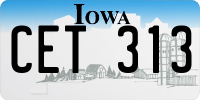 IA license plate CET313