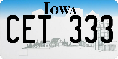 IA license plate CET333