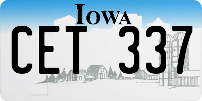 IA license plate CET337