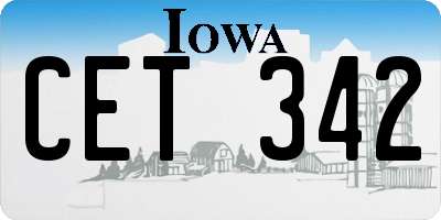 IA license plate CET342