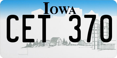 IA license plate CET370