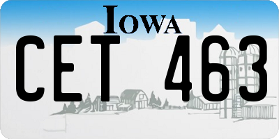 IA license plate CET463
