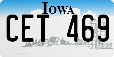 IA license plate CET469