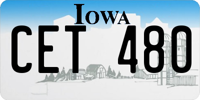 IA license plate CET480