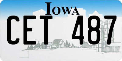 IA license plate CET487