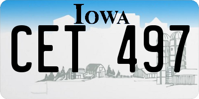 IA license plate CET497