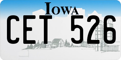 IA license plate CET526