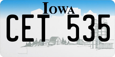 IA license plate CET535