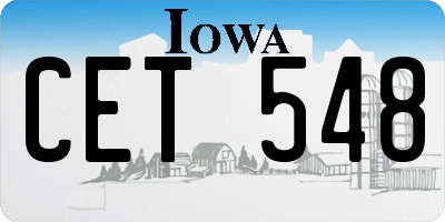 IA license plate CET548