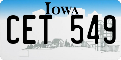 IA license plate CET549