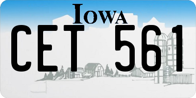 IA license plate CET561