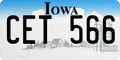IA license plate CET566