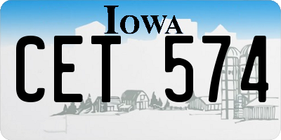 IA license plate CET574
