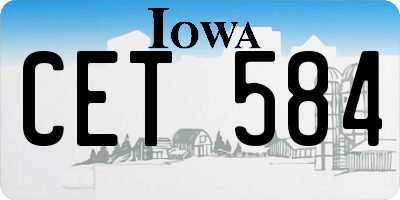 IA license plate CET584