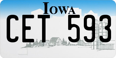 IA license plate CET593