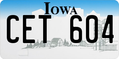 IA license plate CET604