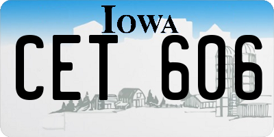 IA license plate CET606
