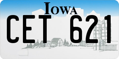 IA license plate CET621