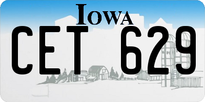 IA license plate CET629