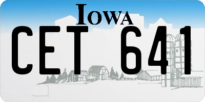IA license plate CET641