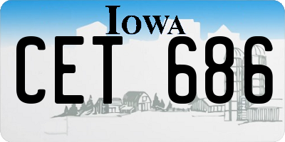 IA license plate CET686