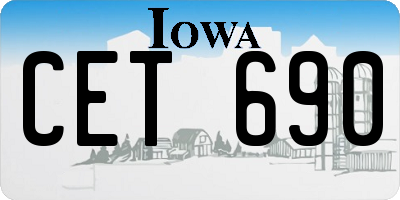 IA license plate CET690