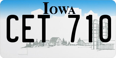 IA license plate CET710