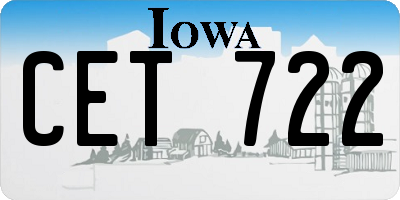 IA license plate CET722