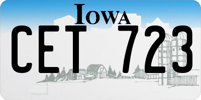IA license plate CET723