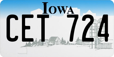 IA license plate CET724