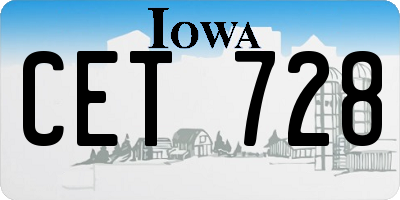 IA license plate CET728
