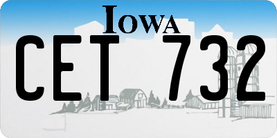 IA license plate CET732