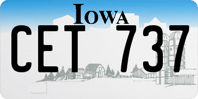 IA license plate CET737