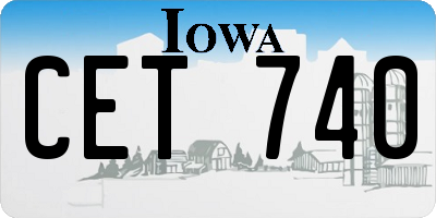 IA license plate CET740