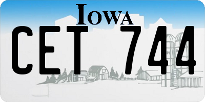 IA license plate CET744