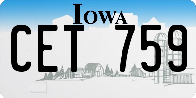 IA license plate CET759