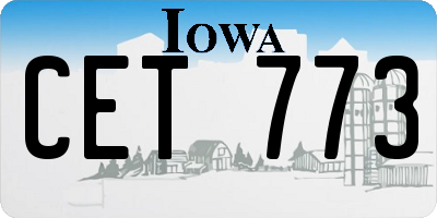 IA license plate CET773