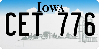IA license plate CET776