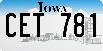 IA license plate CET781