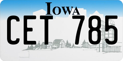 IA license plate CET785